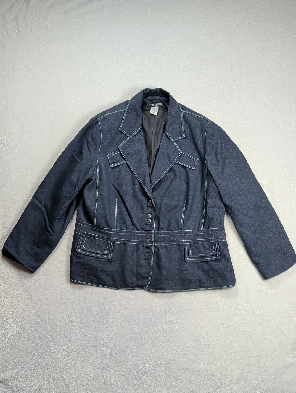 Vintage 80s/90s Lucien Daunois Denim Blazer | Made in Canada Size 50/XL